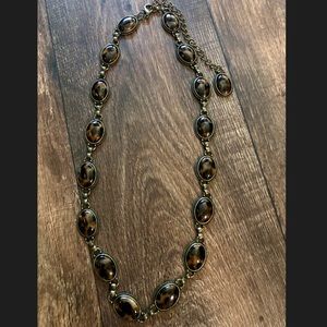 Cheetah concho strand necklace